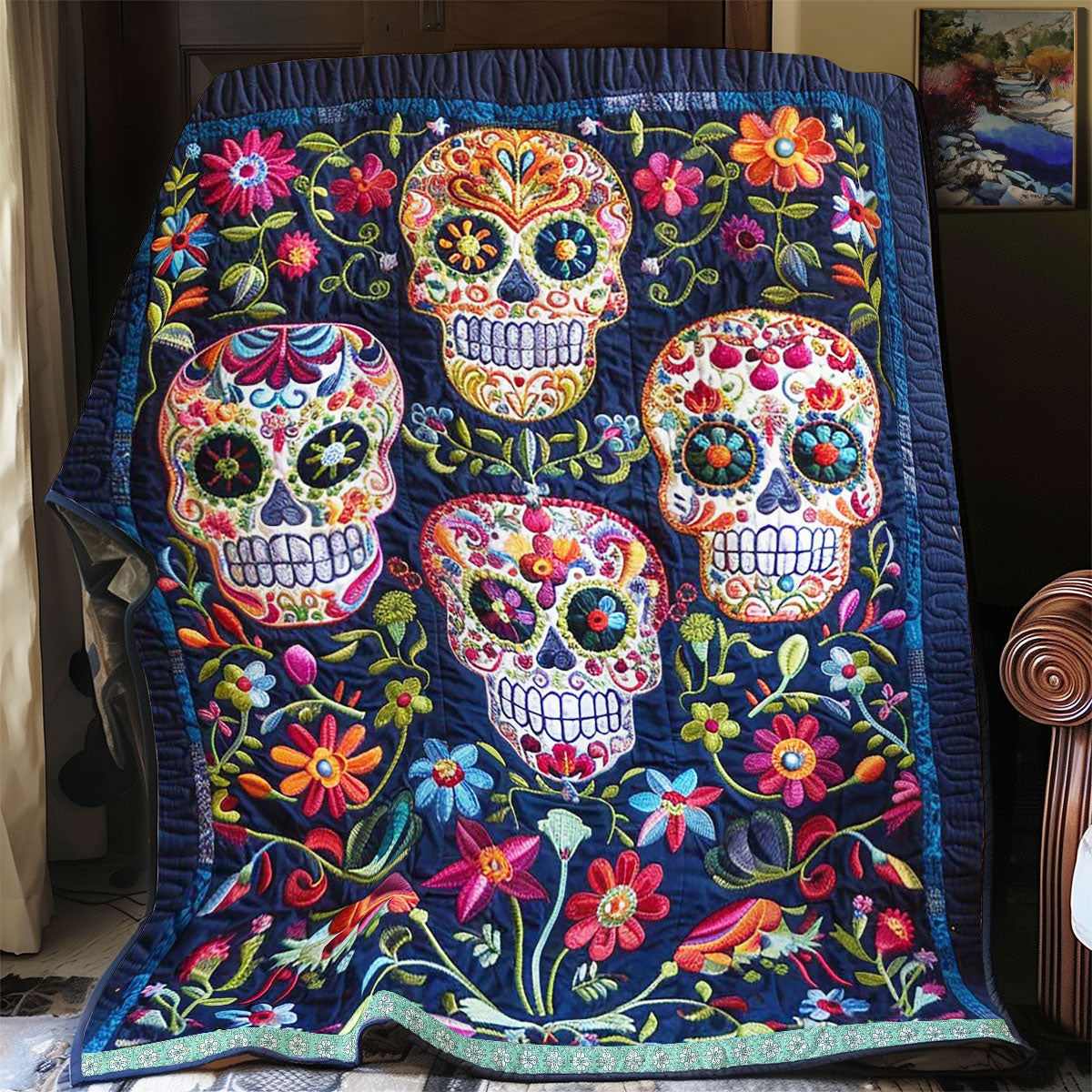 Sugar Skulls WJ1109024CL Quilt