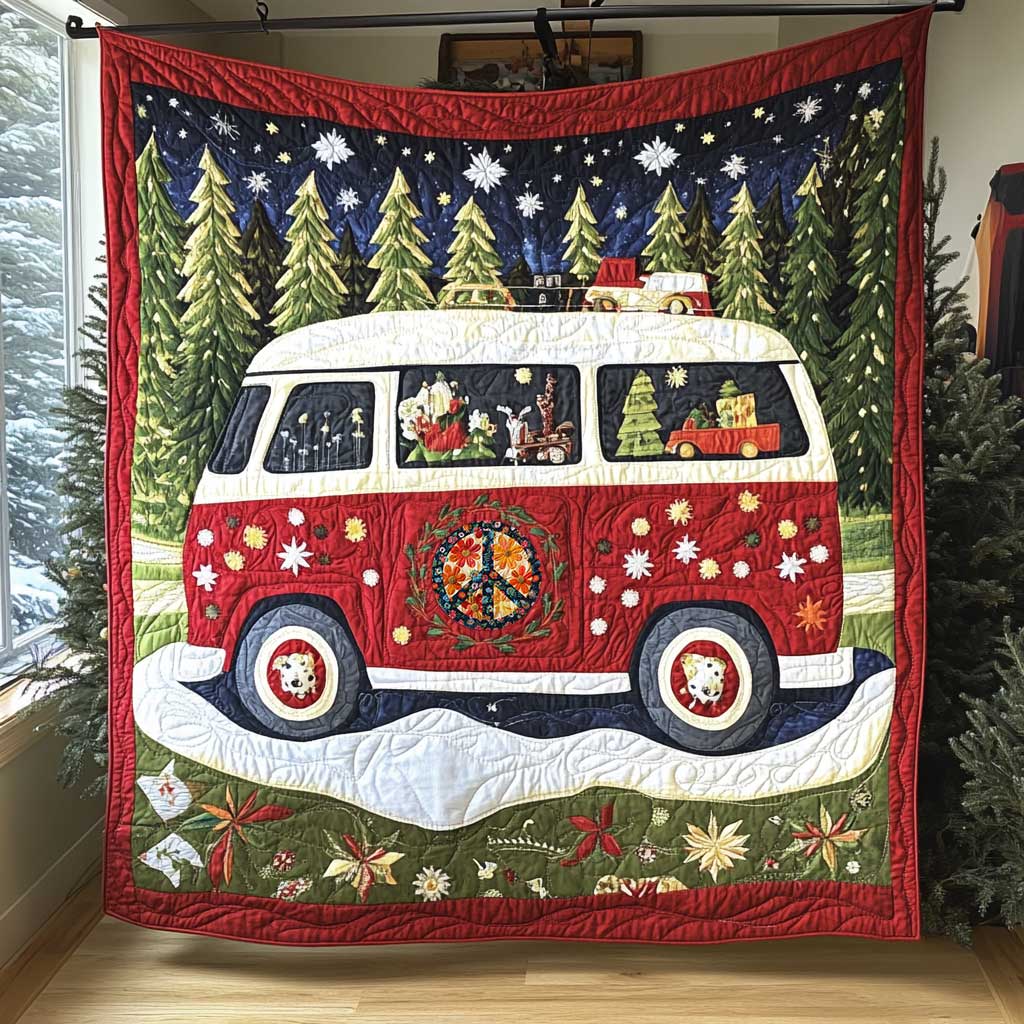Sunflower Hippie Camper Van QA1412003CL Quilt main image 1
