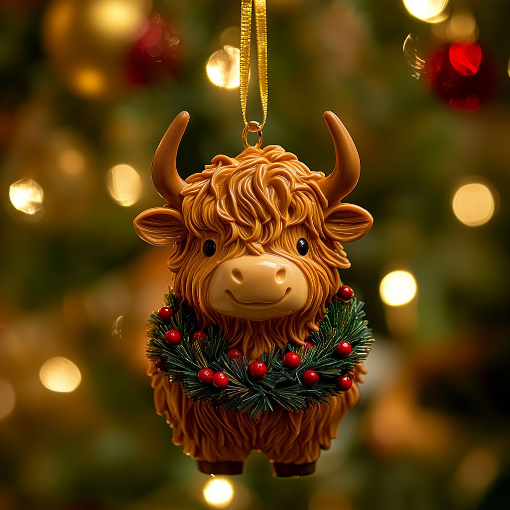 Cow Festive Wreath LT2310024CL Christmas Ornament