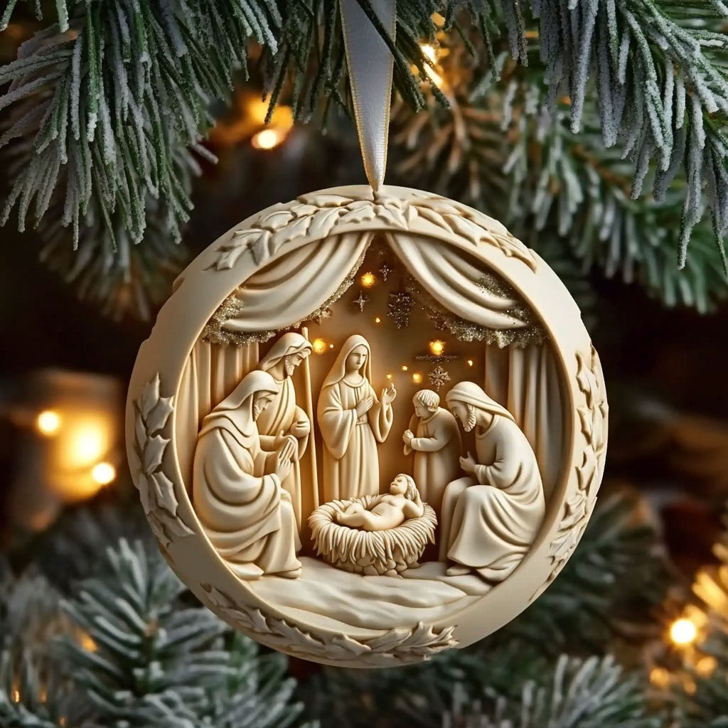 Christian Nativity Light WN1610036CL Christmas Ornament