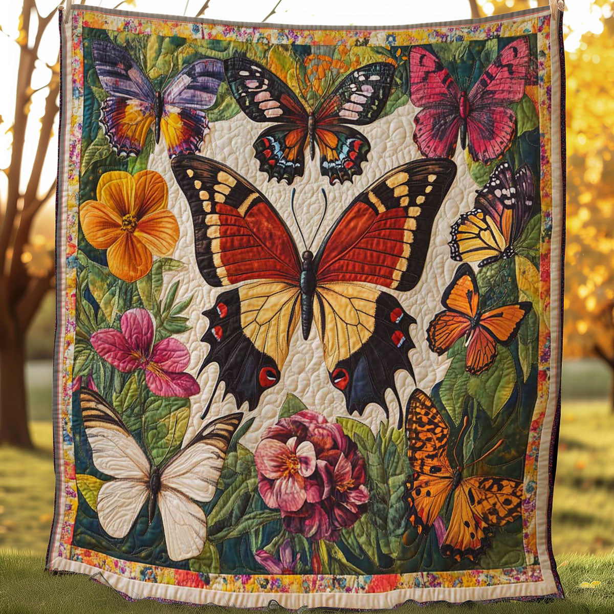 Vintage Butterflies Garden WP0108020CL Quilt