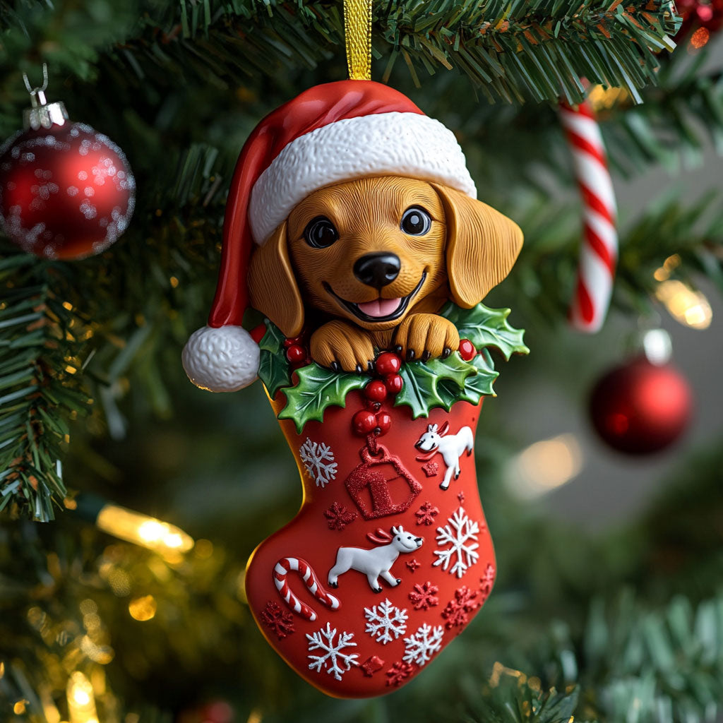 Santa Dachshund Joy WN1510076CL Christmas Ornament