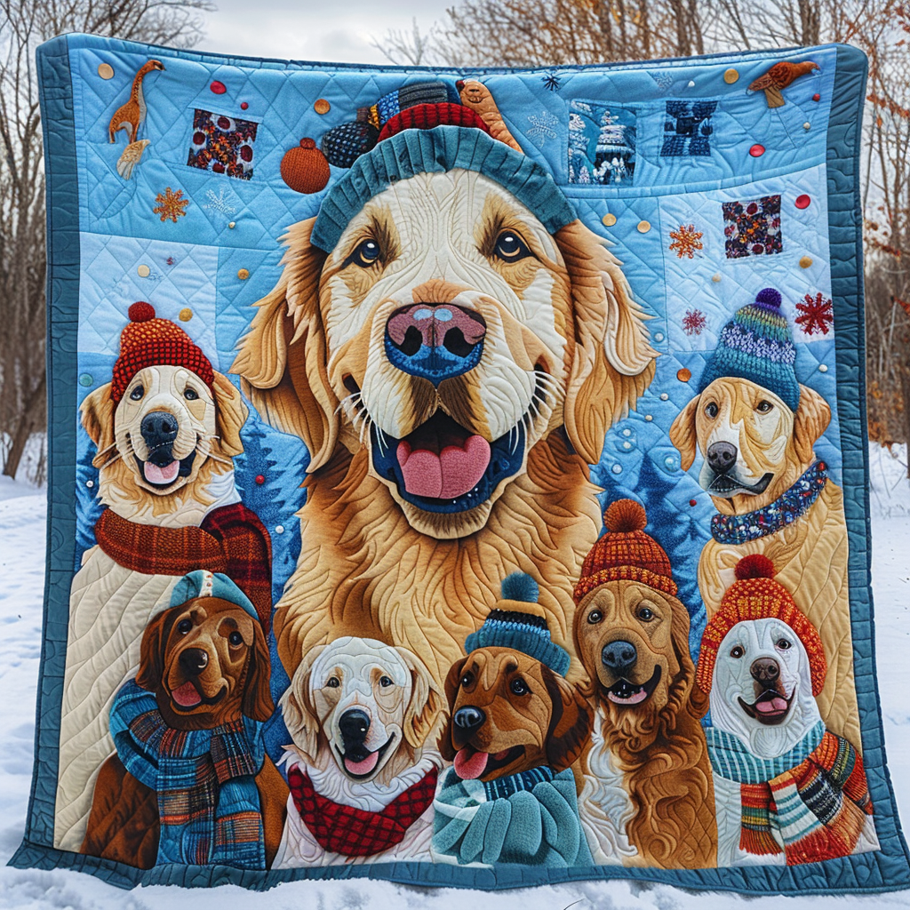 Snow Golden Retriever WN1909029CL Quilt