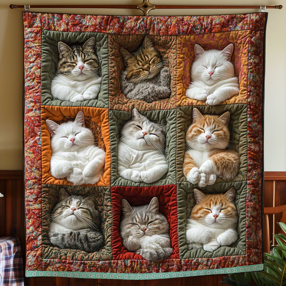 Cat Tucks Paw WP0409005CL Quilt