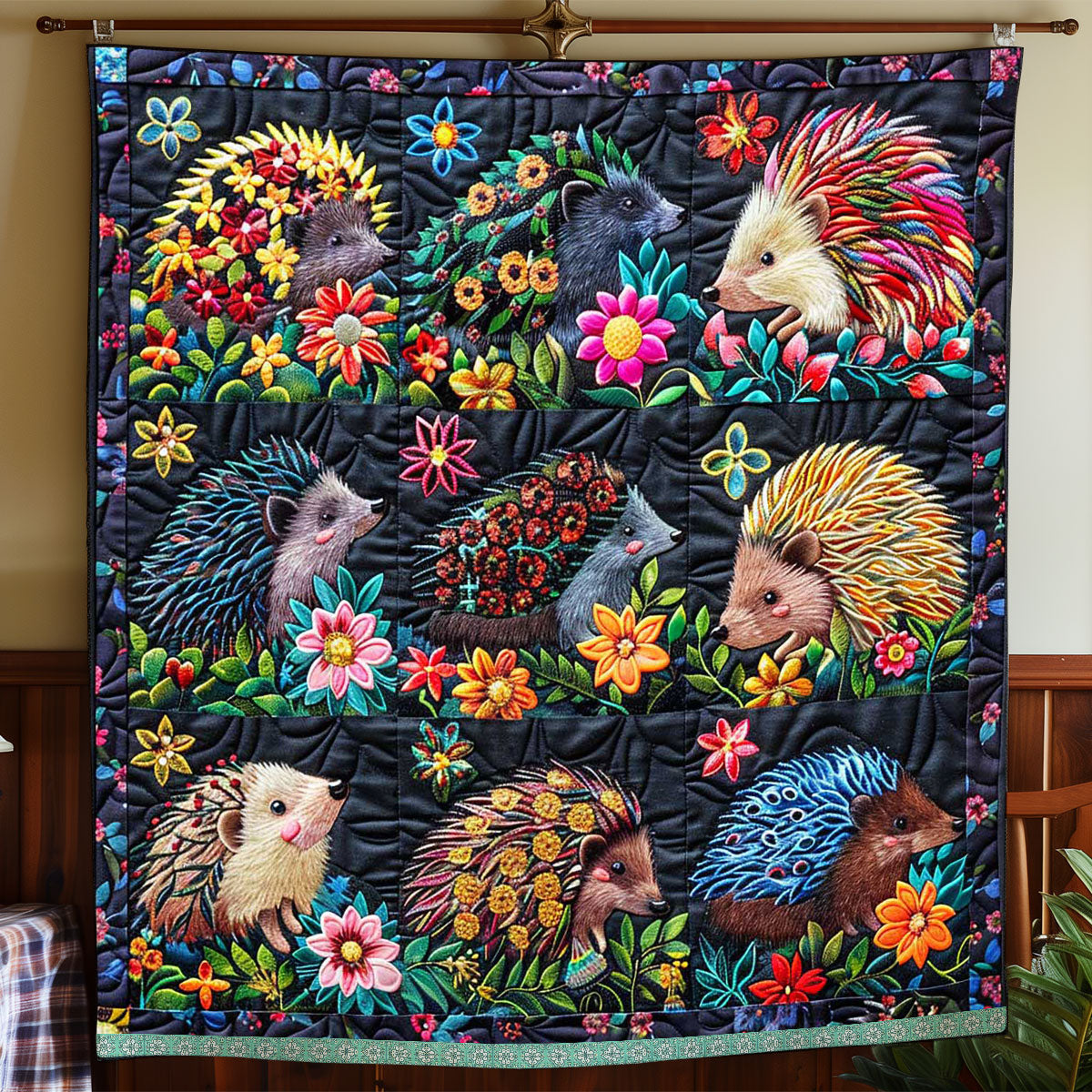 Colorful Hedgehog Nature WP0509008CL Quilt
