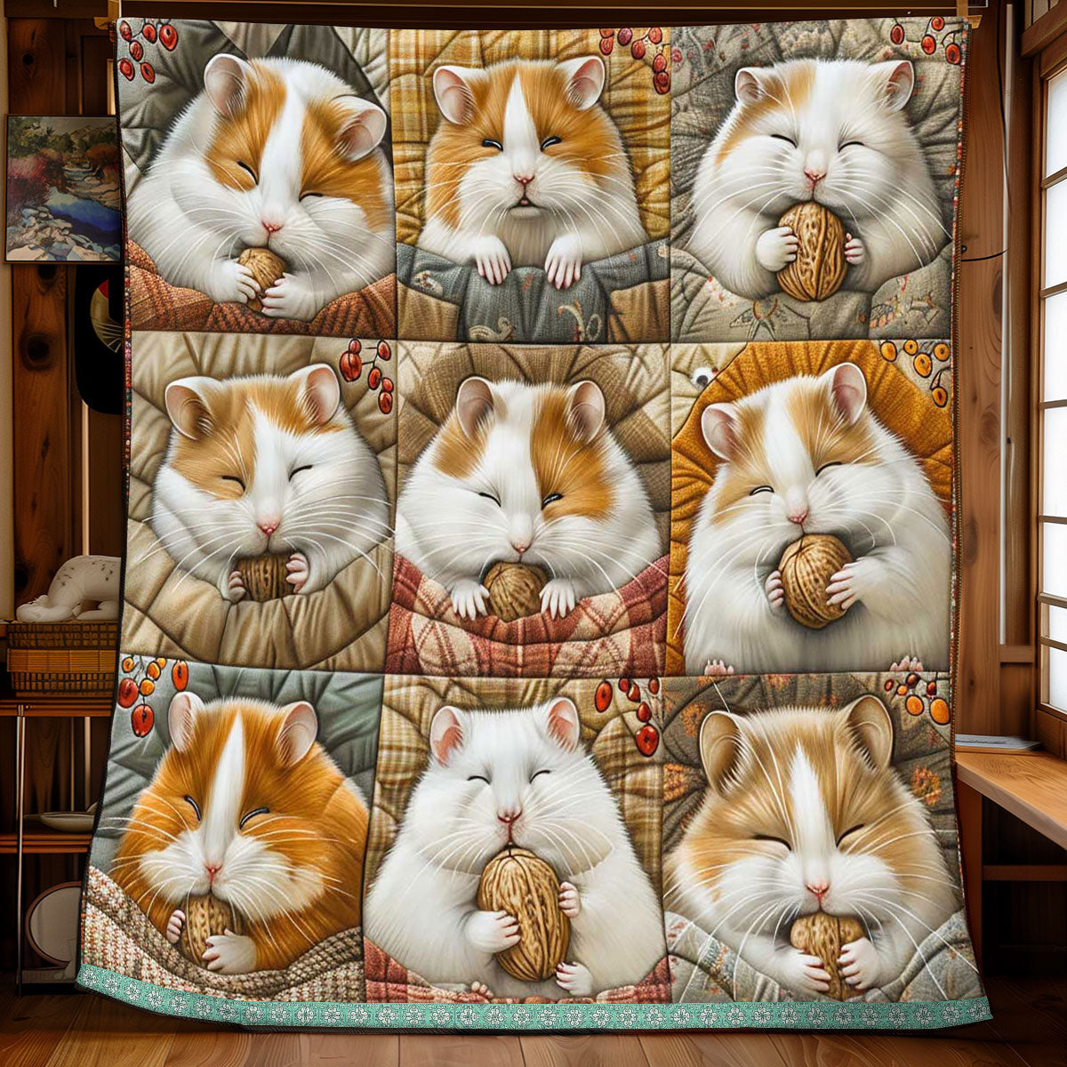 Cozy Hamsters Puff WP3008037CL Quilt