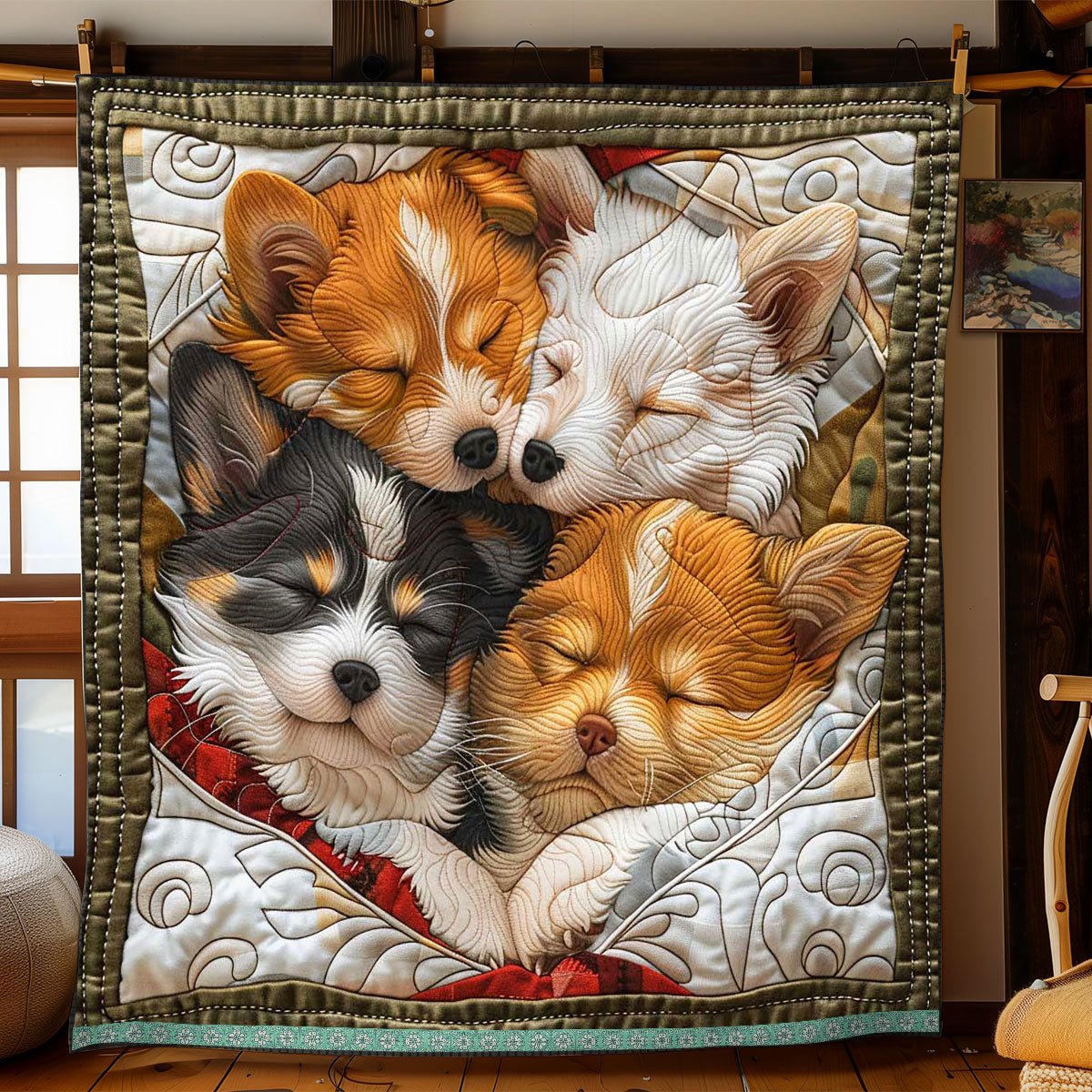 Adorable Corgi WP0509001CL Quilt