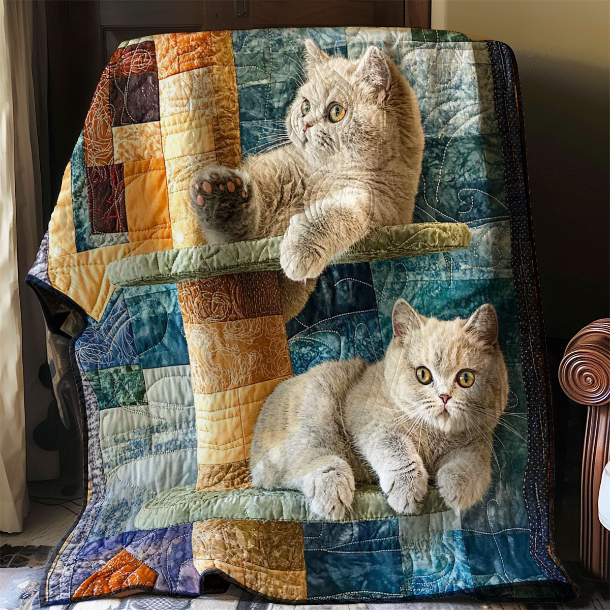 British Cat Playing WP0608014CL Quilt