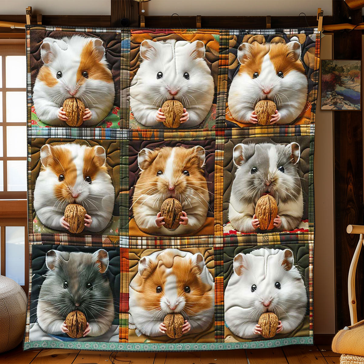 Chubby Hamsters Nut WP3008040CL Quilt