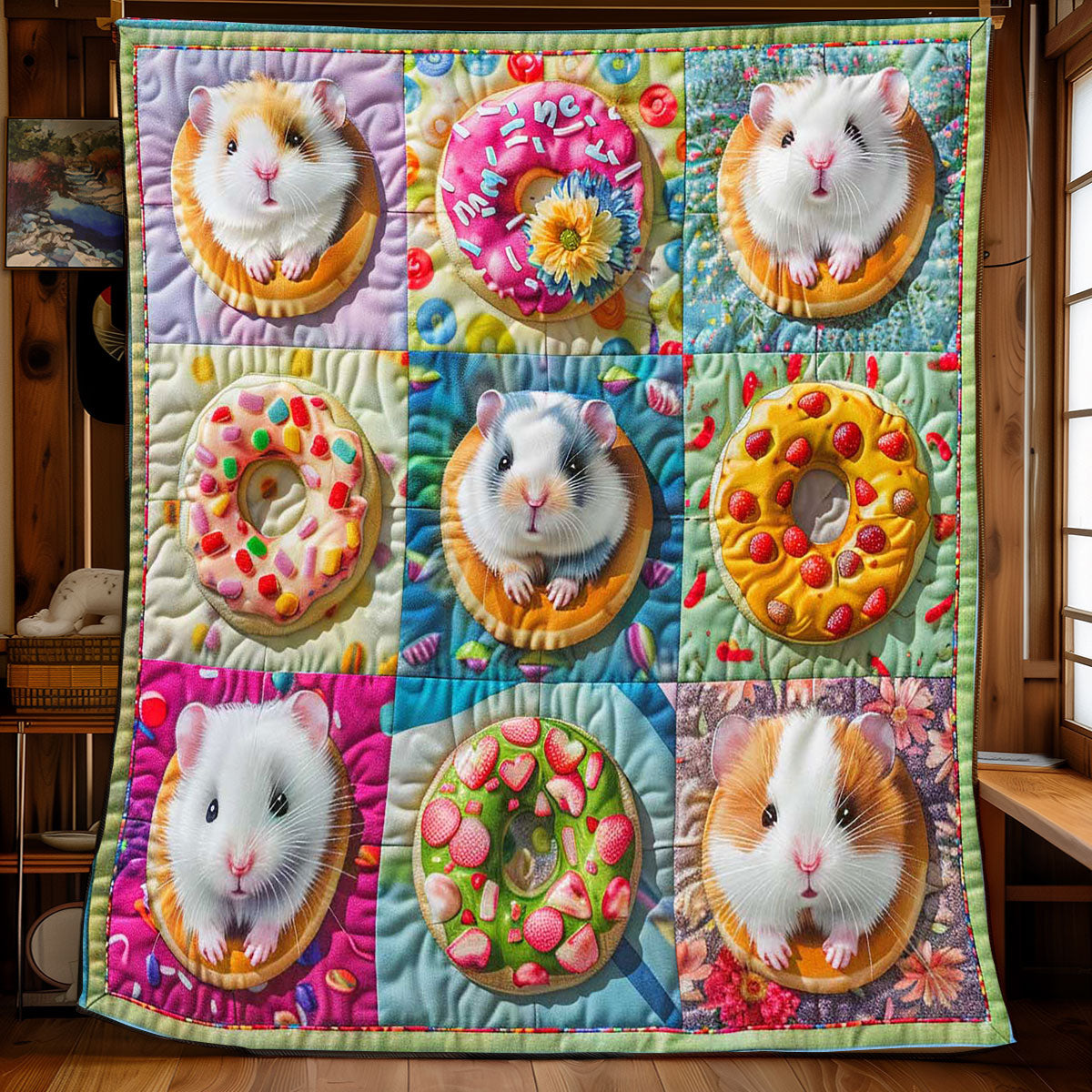 Fruits Donuts Hamsters WP2008023CL Quilt