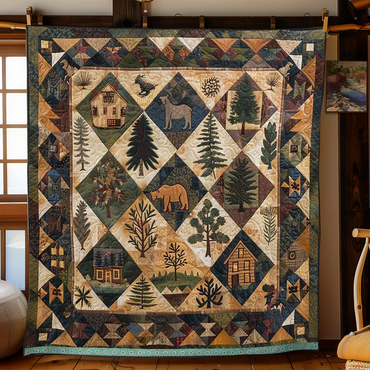 Hexagon Hunting Collection WP0509022CL Quilt