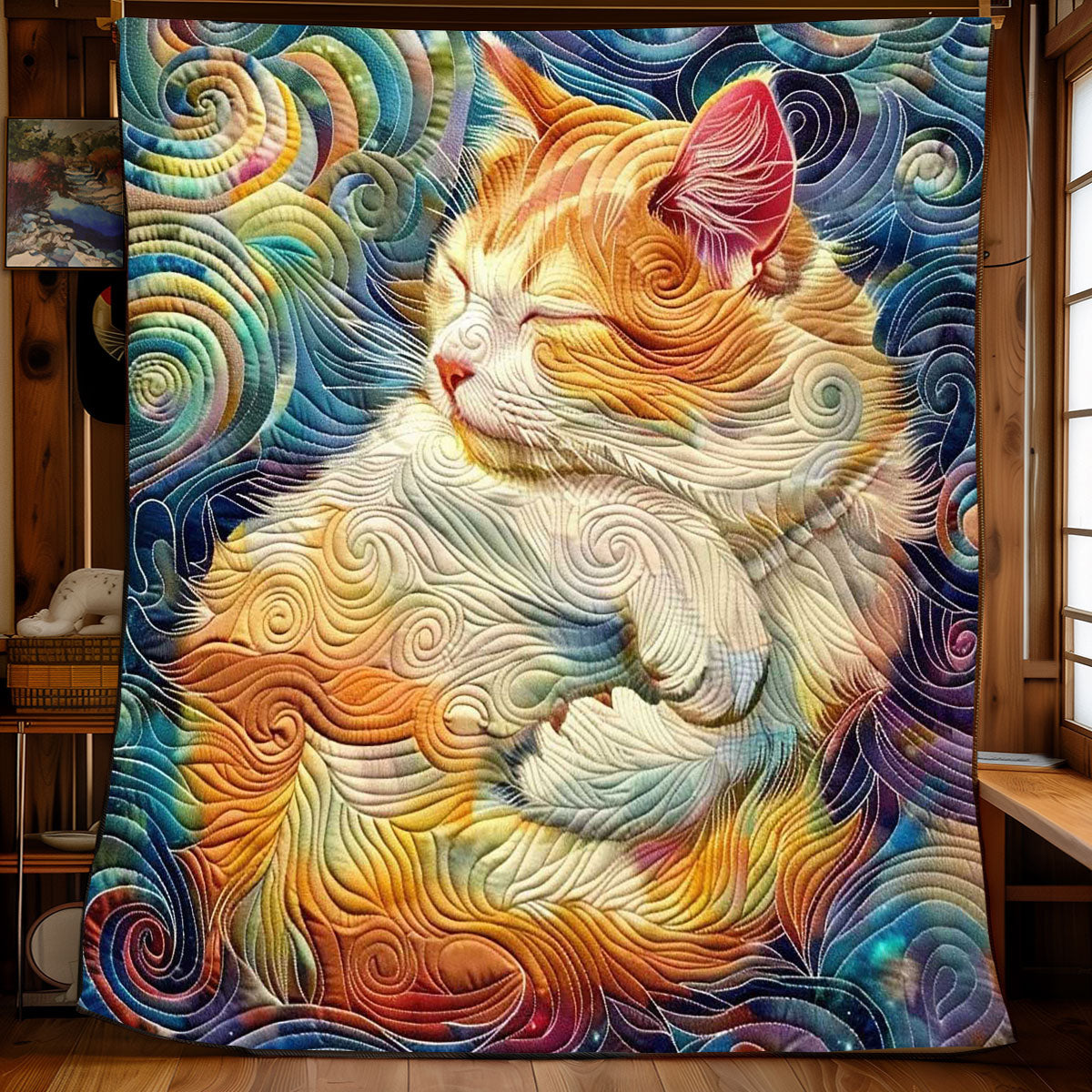 Nightsky Orange Cat WP2008041CL Quilt