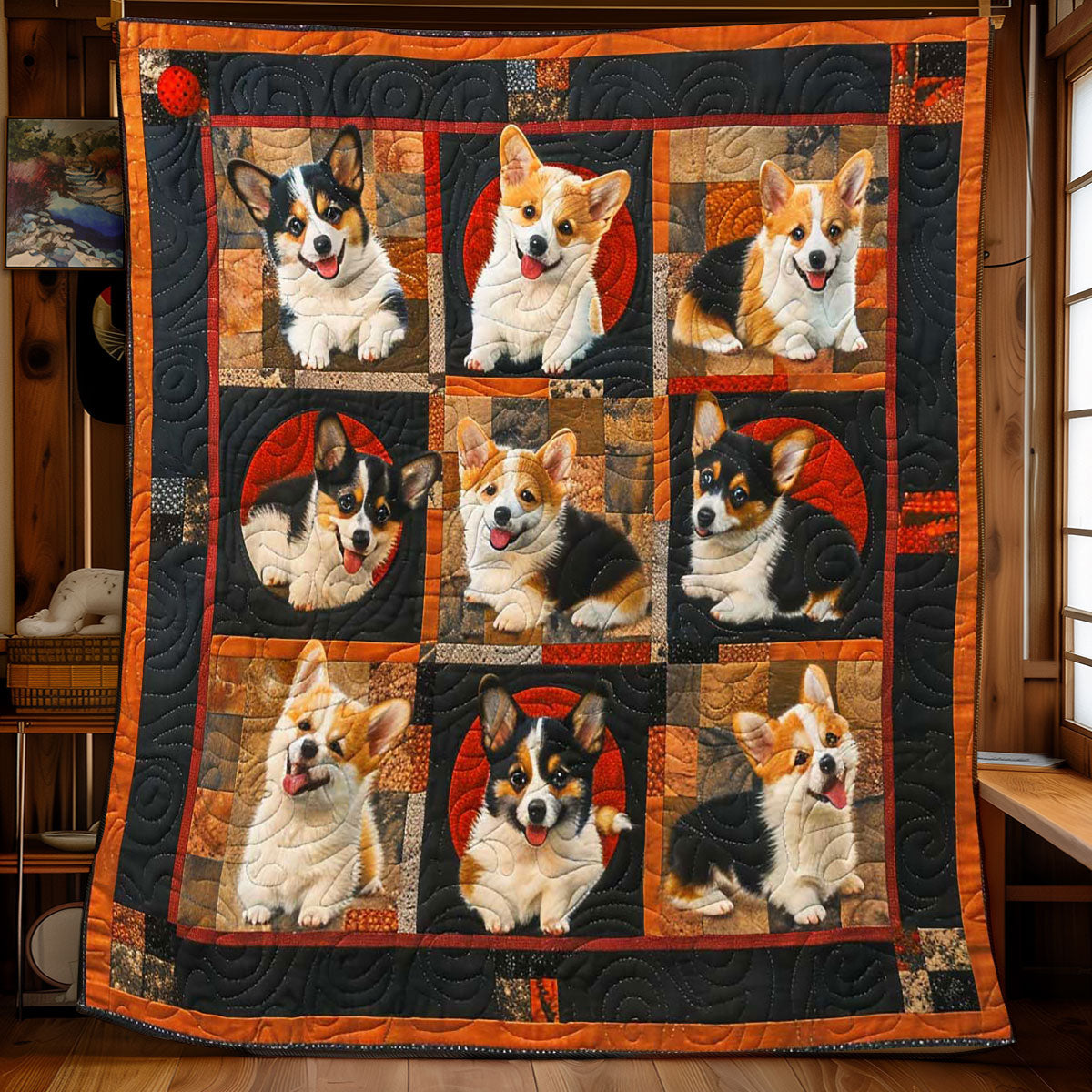 Puppy Corgi Collection WP2008044CL Quilt