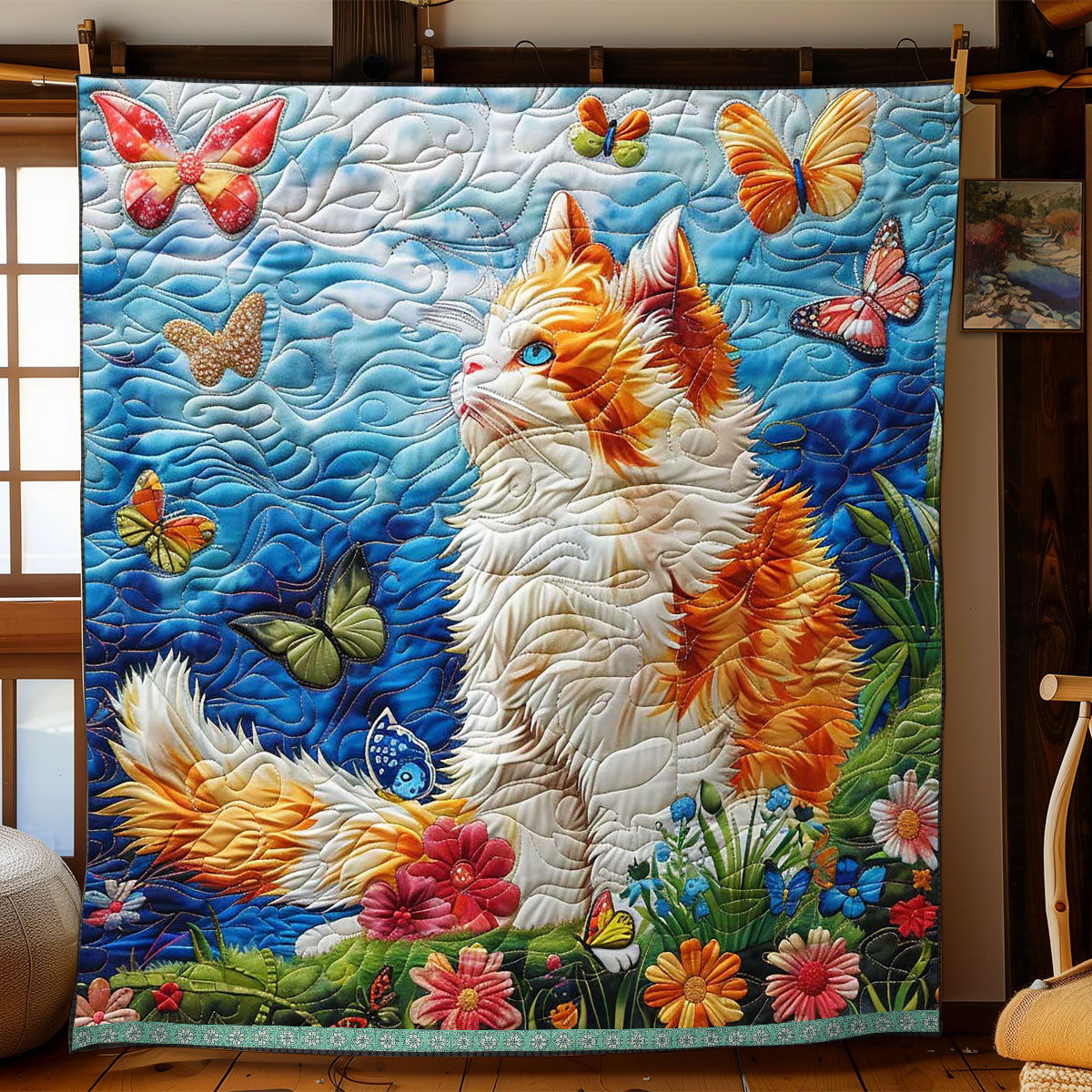 Romantic British Cat WP2208024CL Quilt