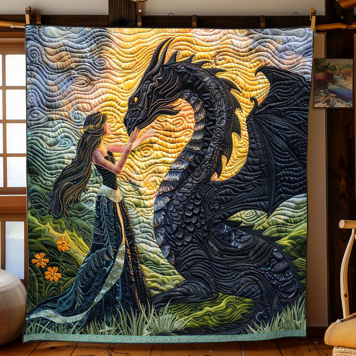 Sunrise Dragon Princess WP0409047CL Quilt