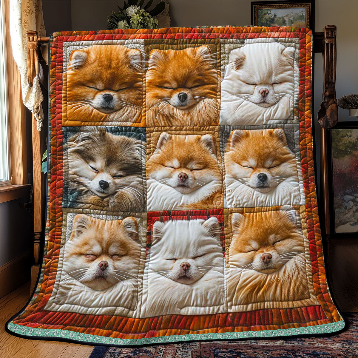 Chilling Pomeranian WP3008039CL Quilt