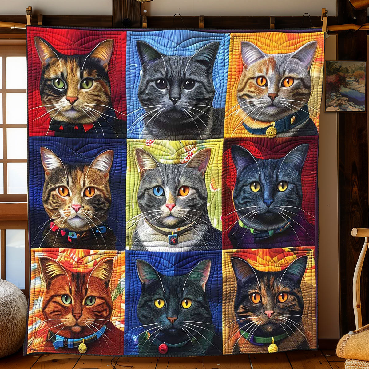 Colorful Tabby Collection WP1408005CL Quilt