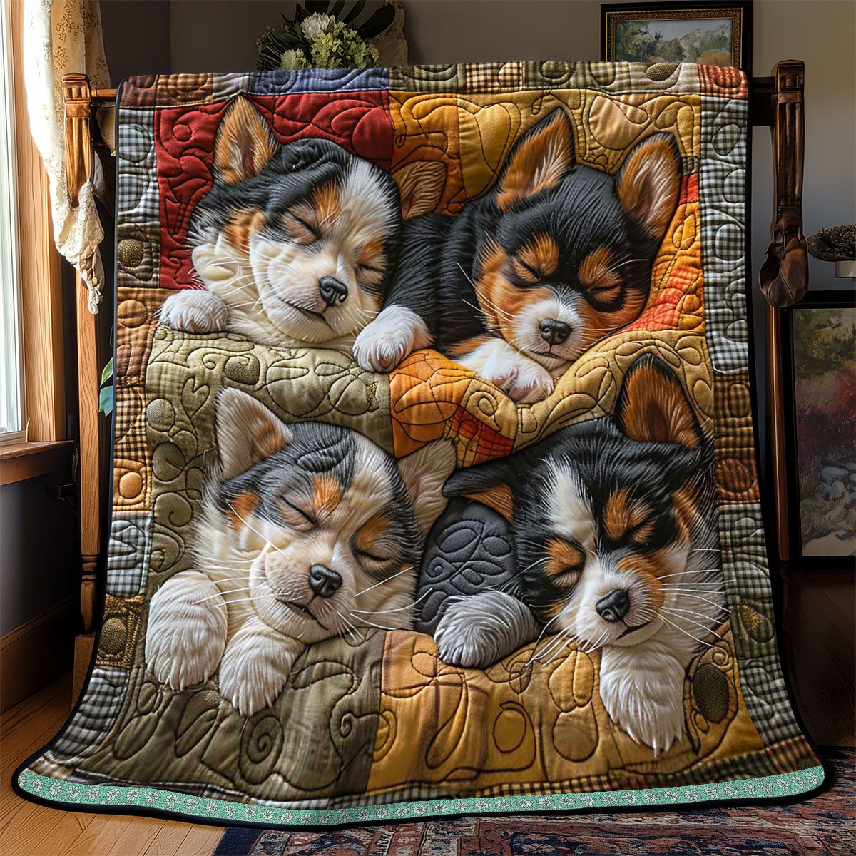Corgi Family WP0409008CL Quilt