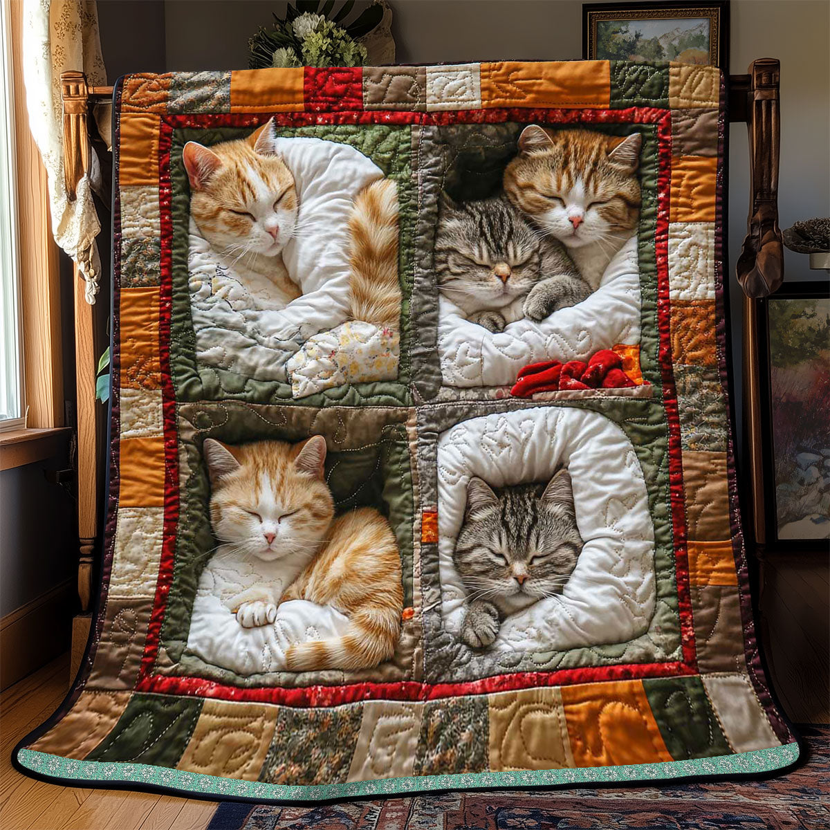 Nestling Cat WP0409032CL Quilt