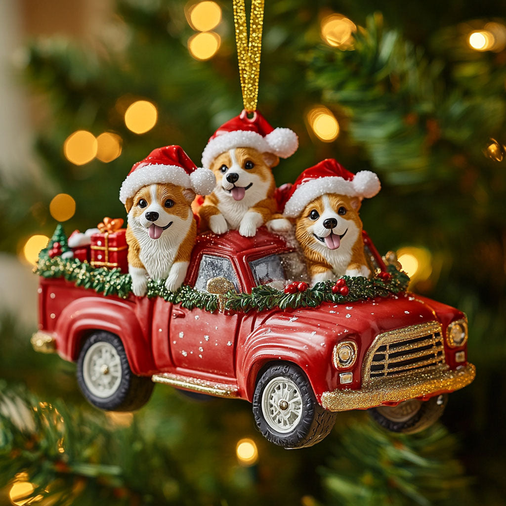 Corgi Fun Night WN1610060CL Christmas Ornament