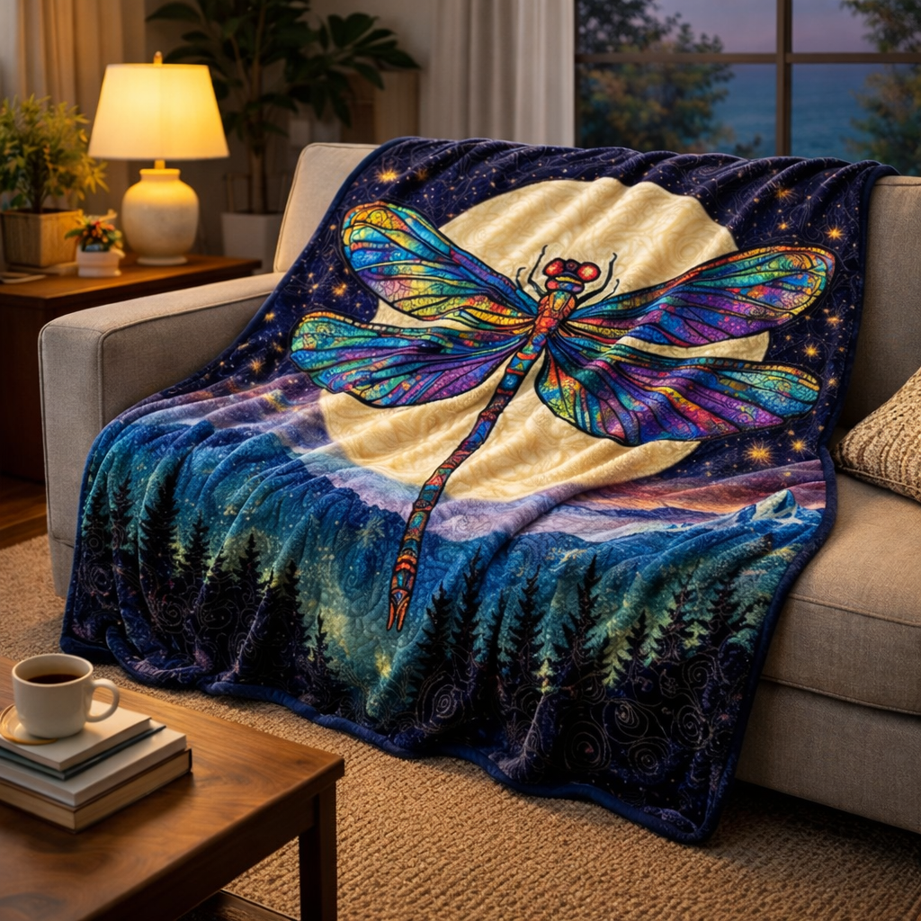 Full Moon Dragonfly QA2101013CL Faux Fur Throw Blanket