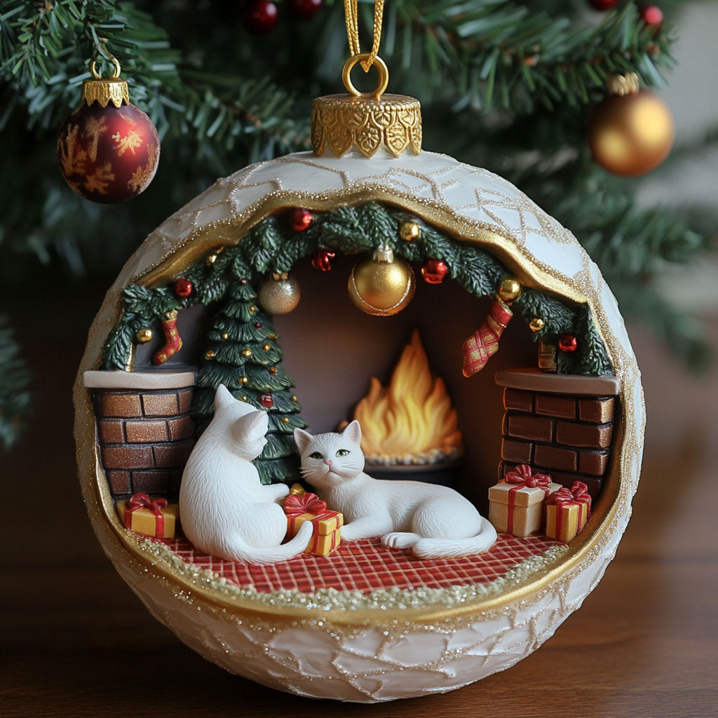 Fireside Felines CP1610002CL Christmas Ornament