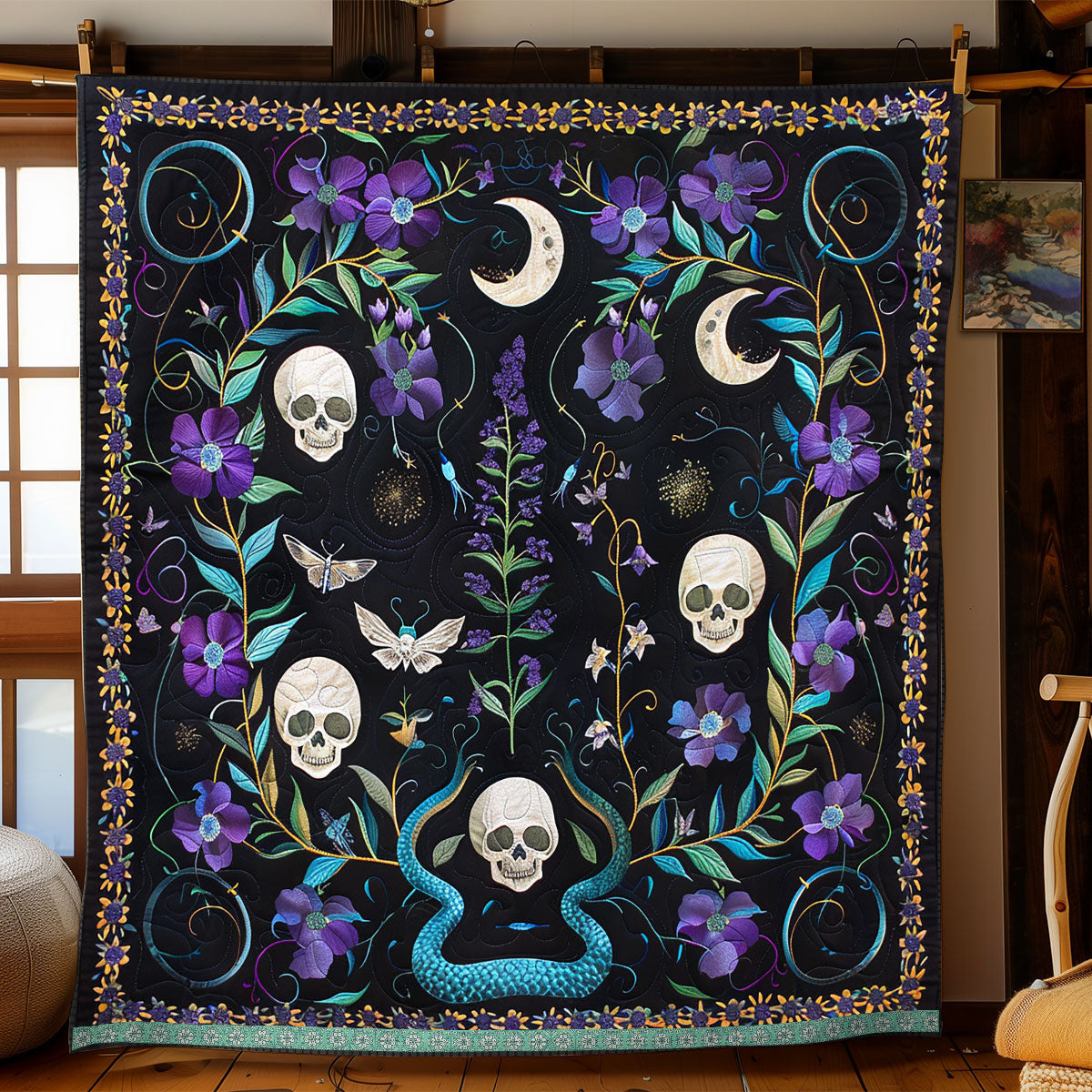 Moon Phase Wicca WP0609034CL Quilt