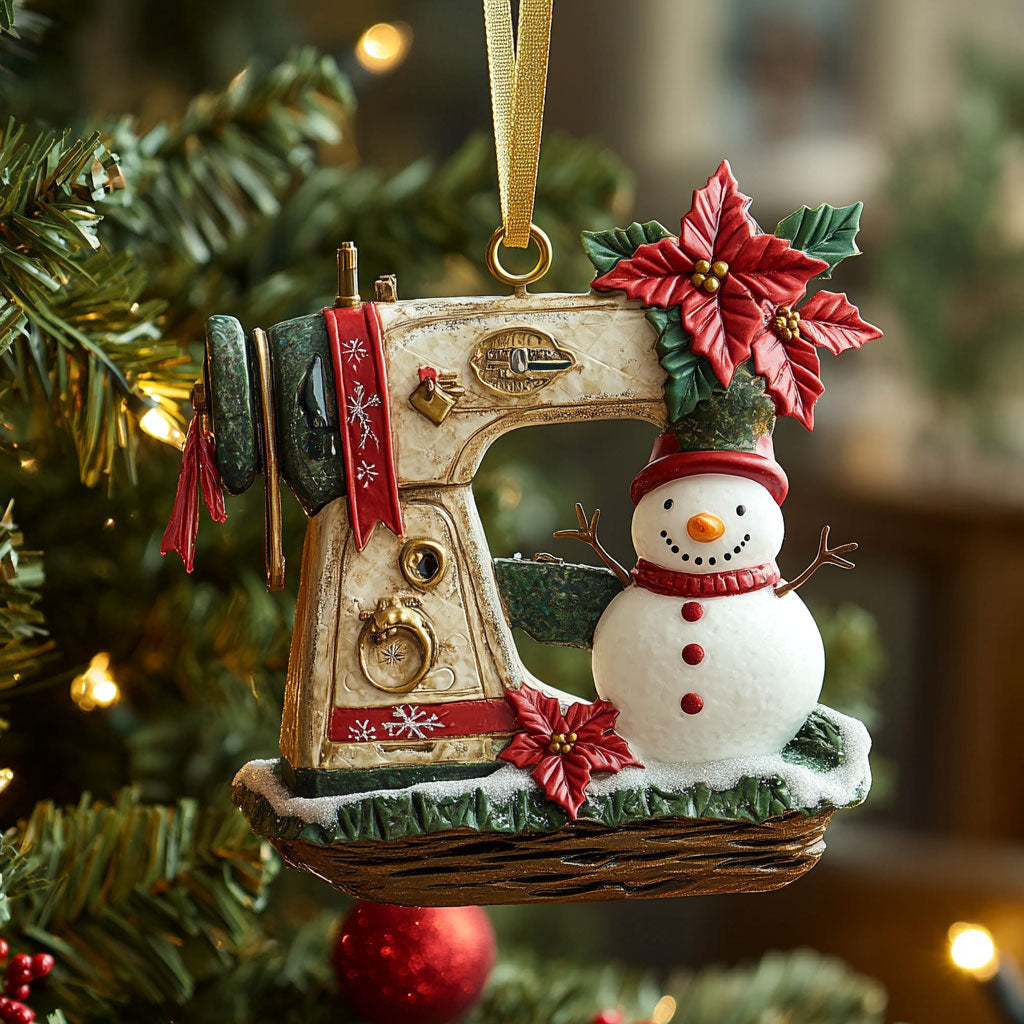 Golden Sewing Machine WN2010029CL Christmas Ornament