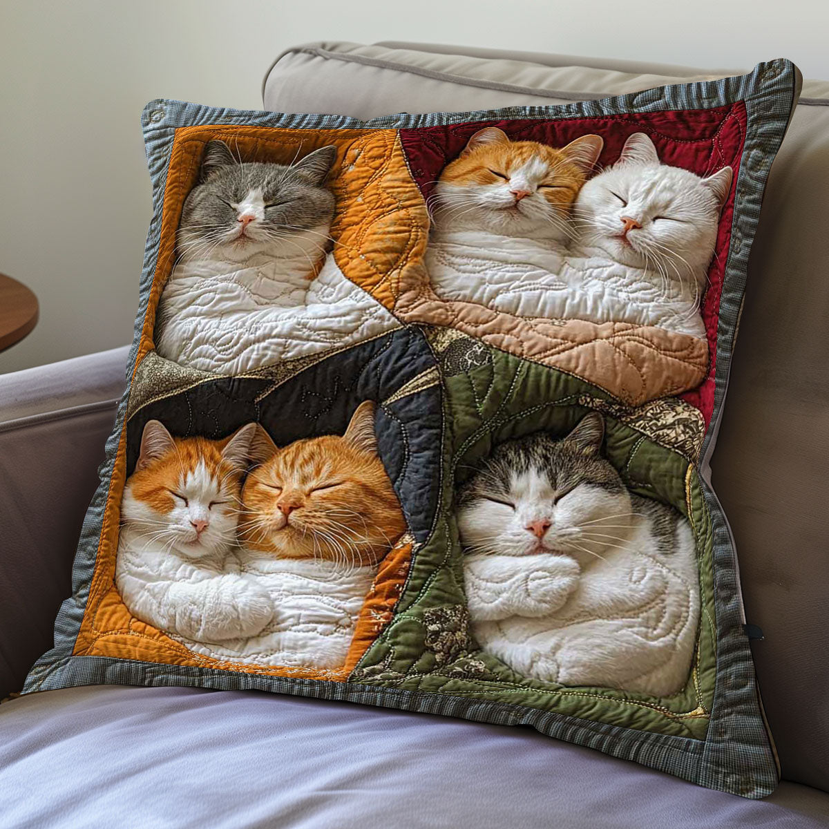 Cuddling Cat WP0608012CL Quilt Pillow Case