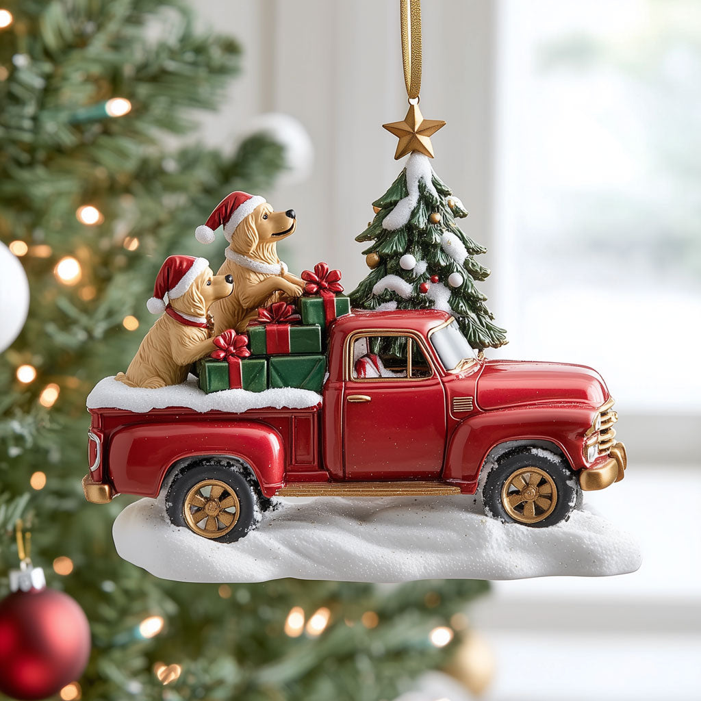 Goldens' Snowy Journey LT3010019CL Christmas Ornament