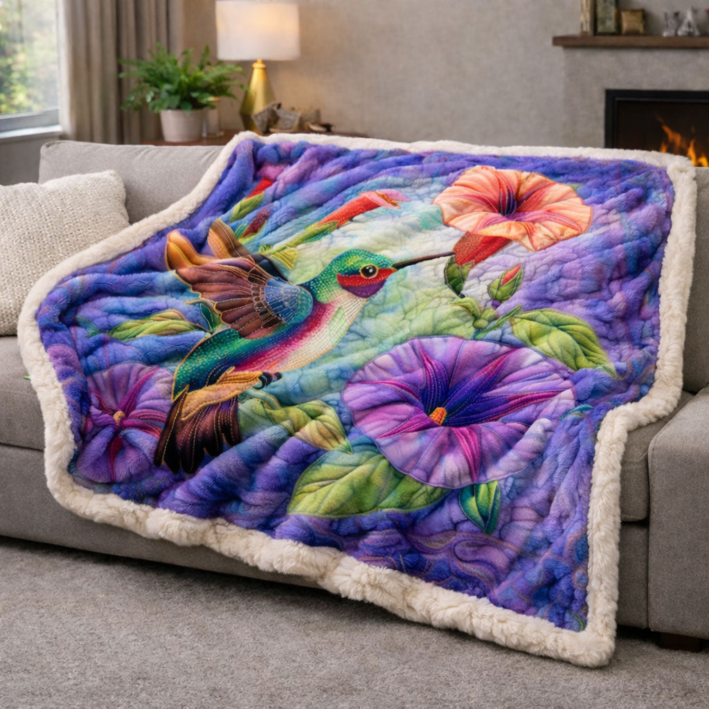 Hummingbird Glory CW2701001CL Faux Fur Throw Blanket