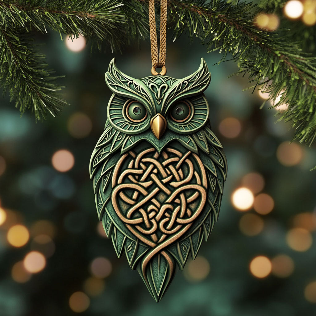 Celtic Moon Owl WN1311008CL Christmas Ornament