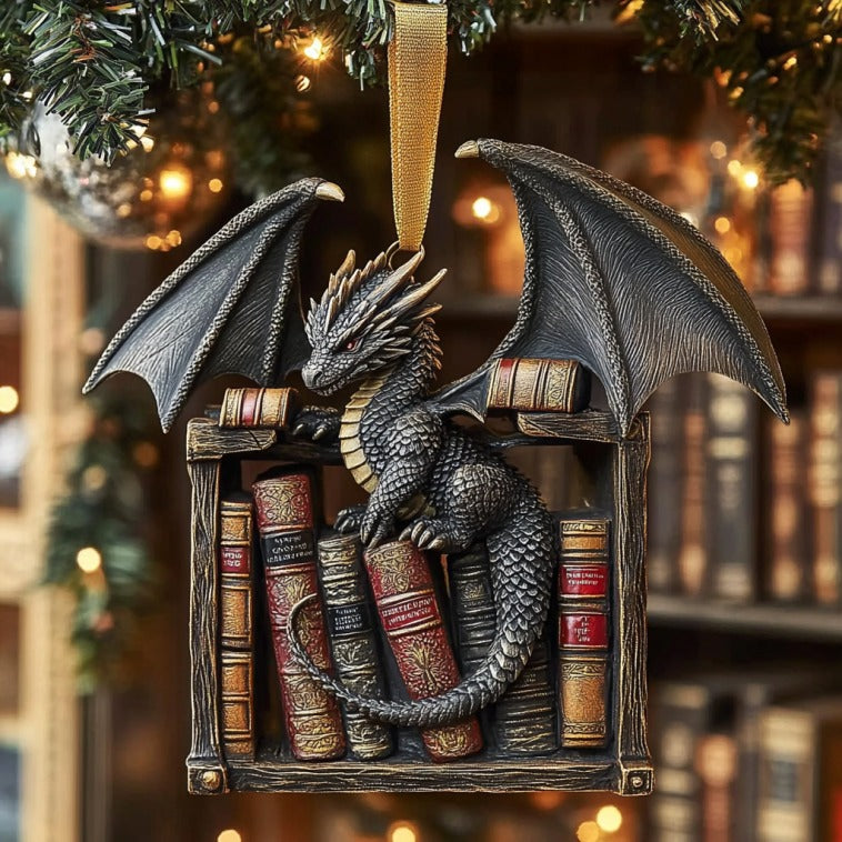 Dragon And Book XR1510011CL Christmas Ornament