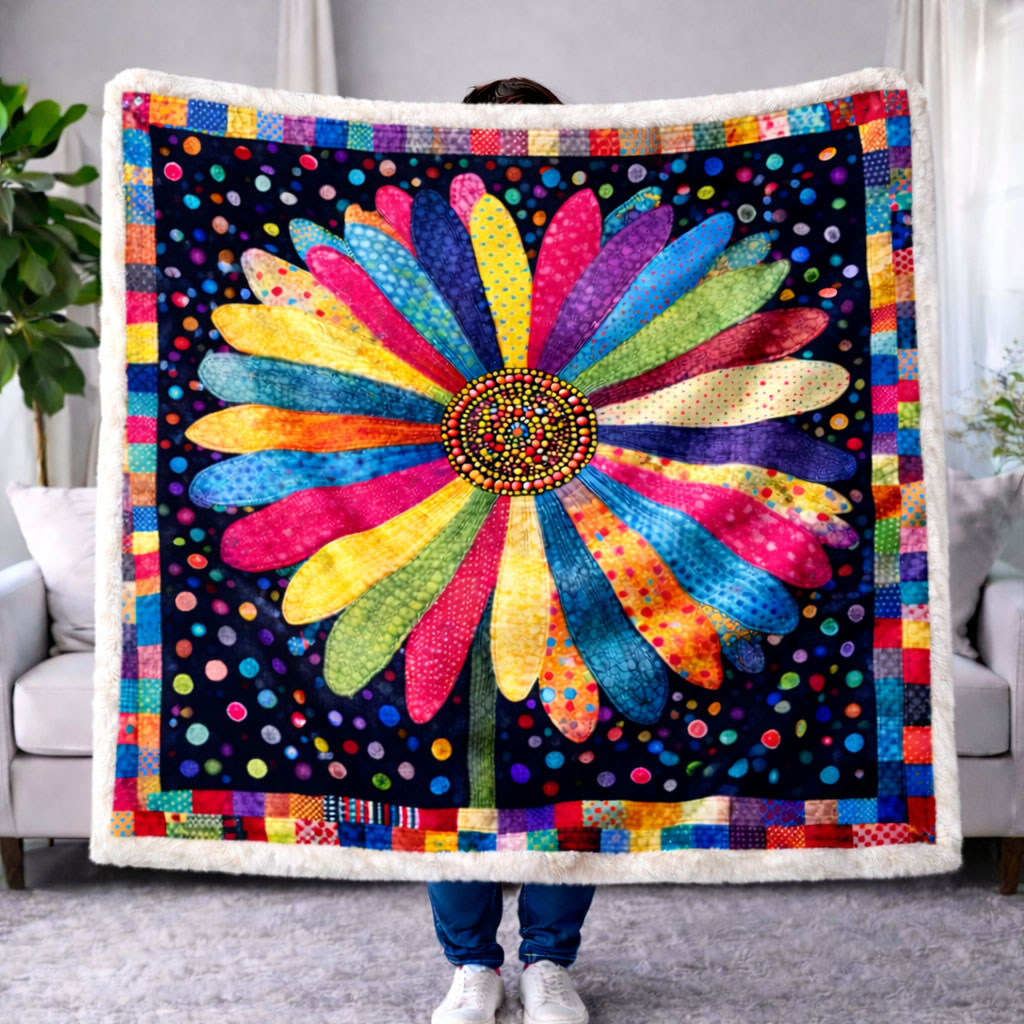 Colorful Daisy CW2101001CL Faux Fur Throw Blanket