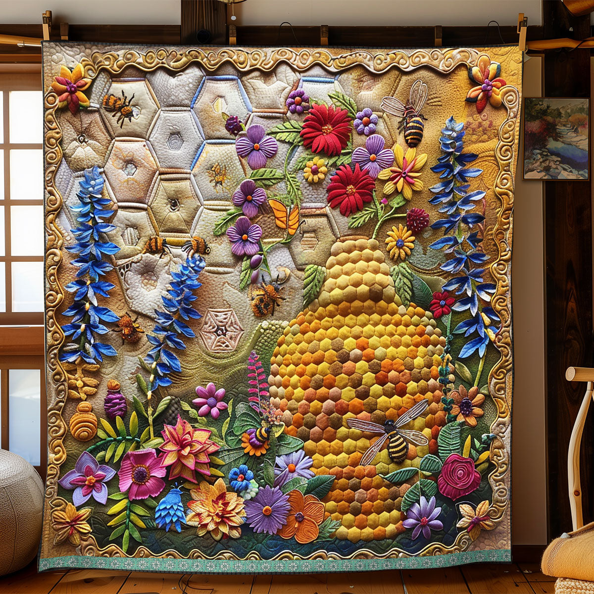 Beehive Hexagon WP0609004CL Quilt