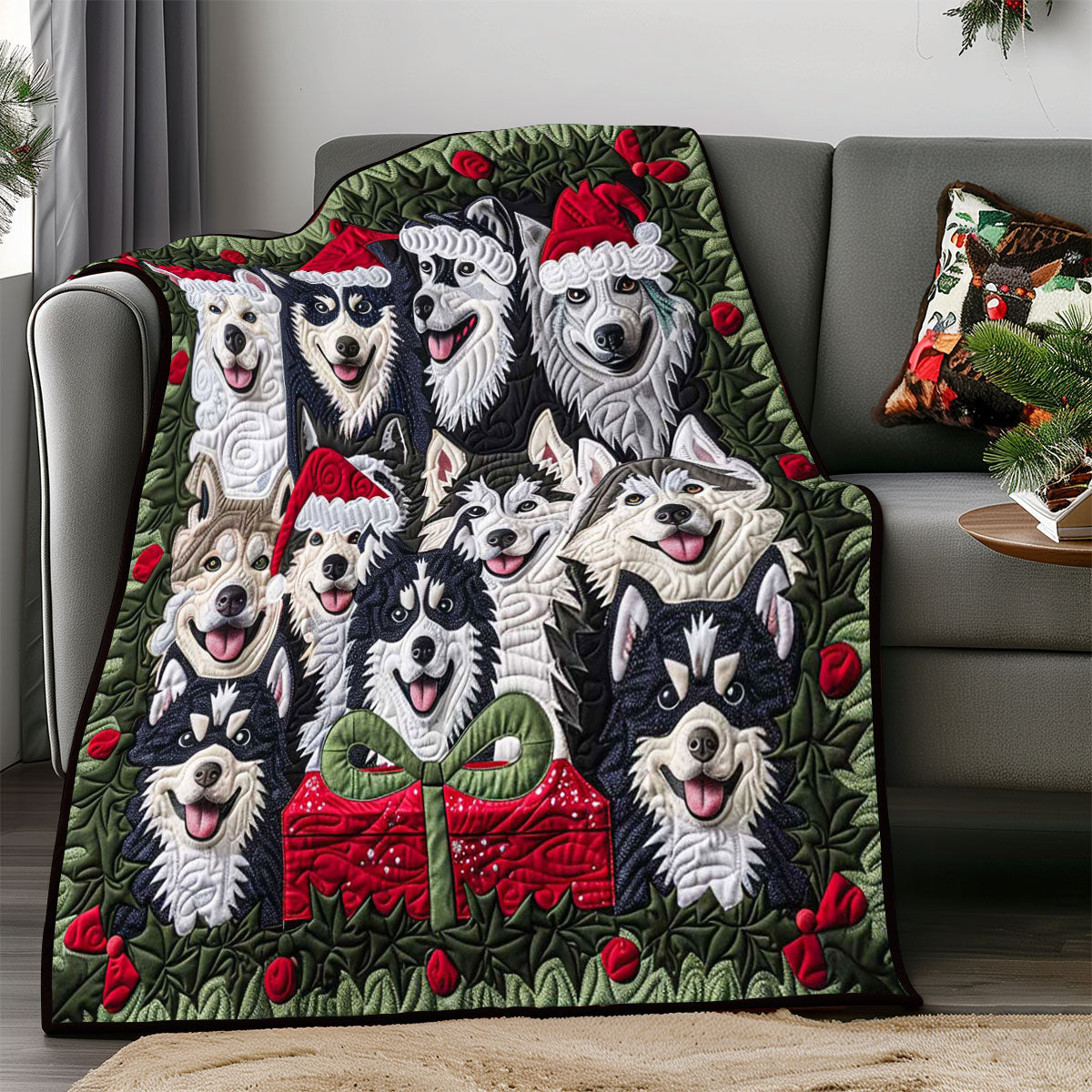 Husky Christmas Gift WP1508011CL Quilt
