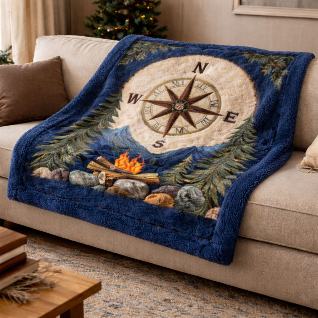 Campfire Compass KL2401002CL Faux Fur Throw Blanket