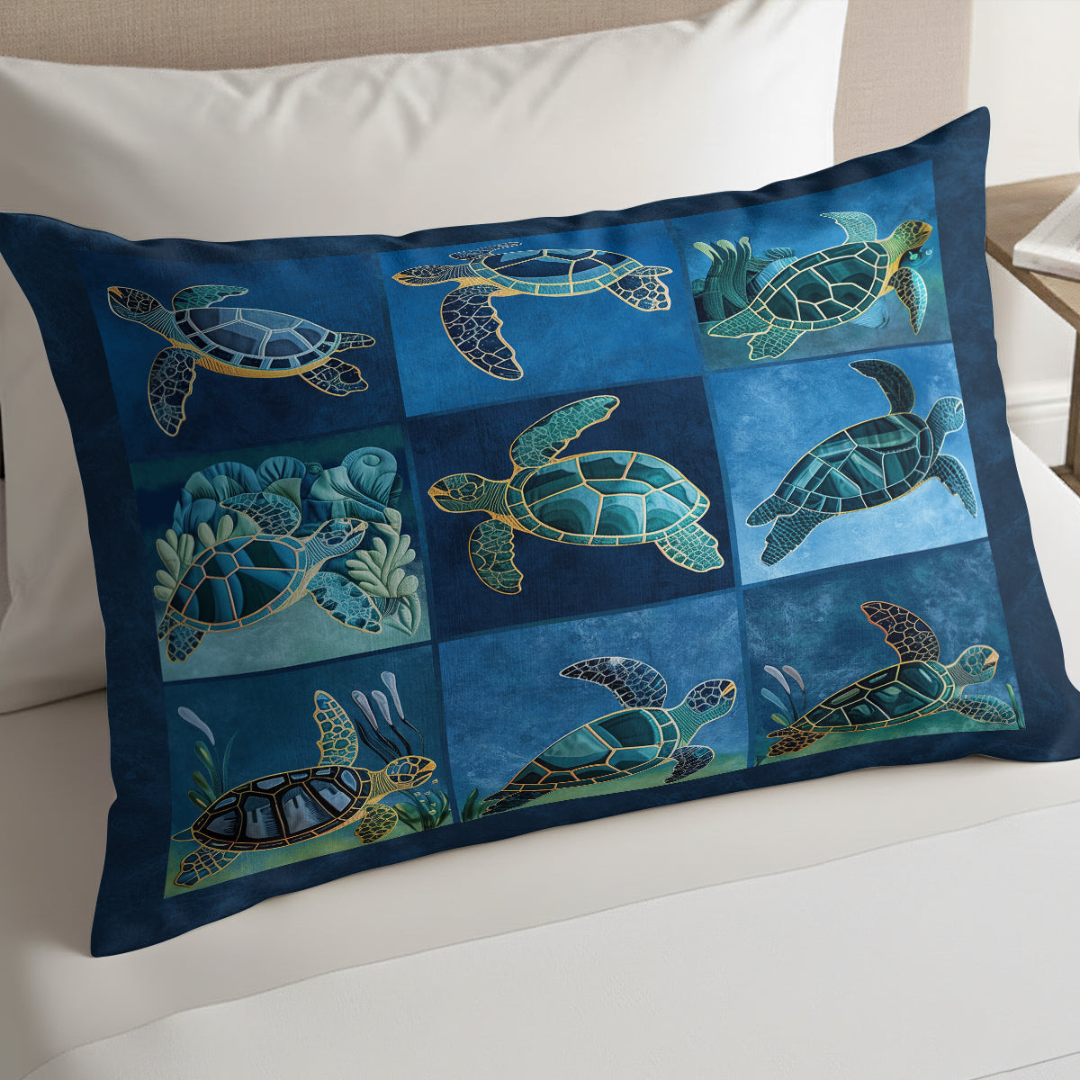 Marine Sea Turtles XR0808056CL Quilted Bedding Pillow Case