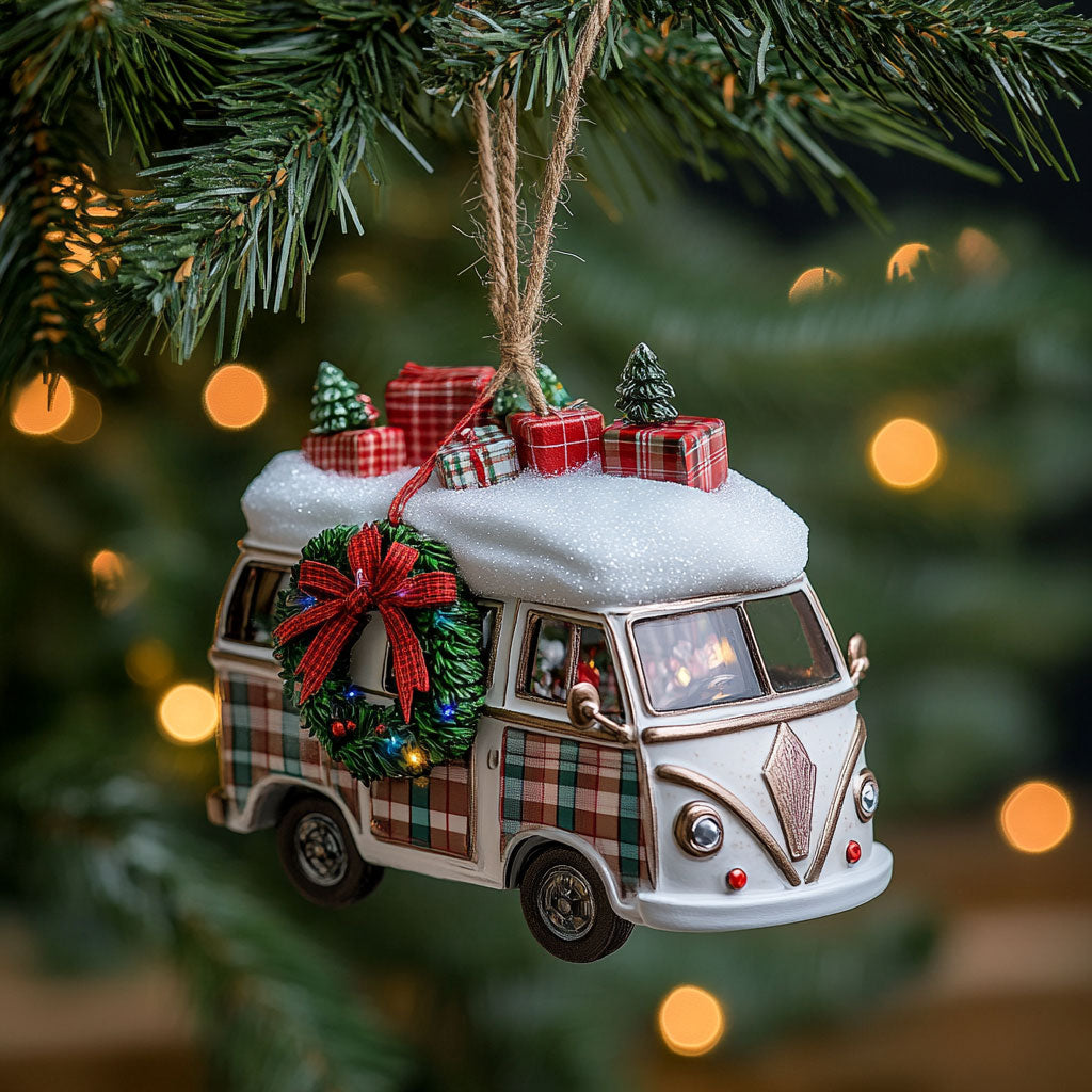 Snowy Drive Camper Van WN0411086CL Christmas Ornament