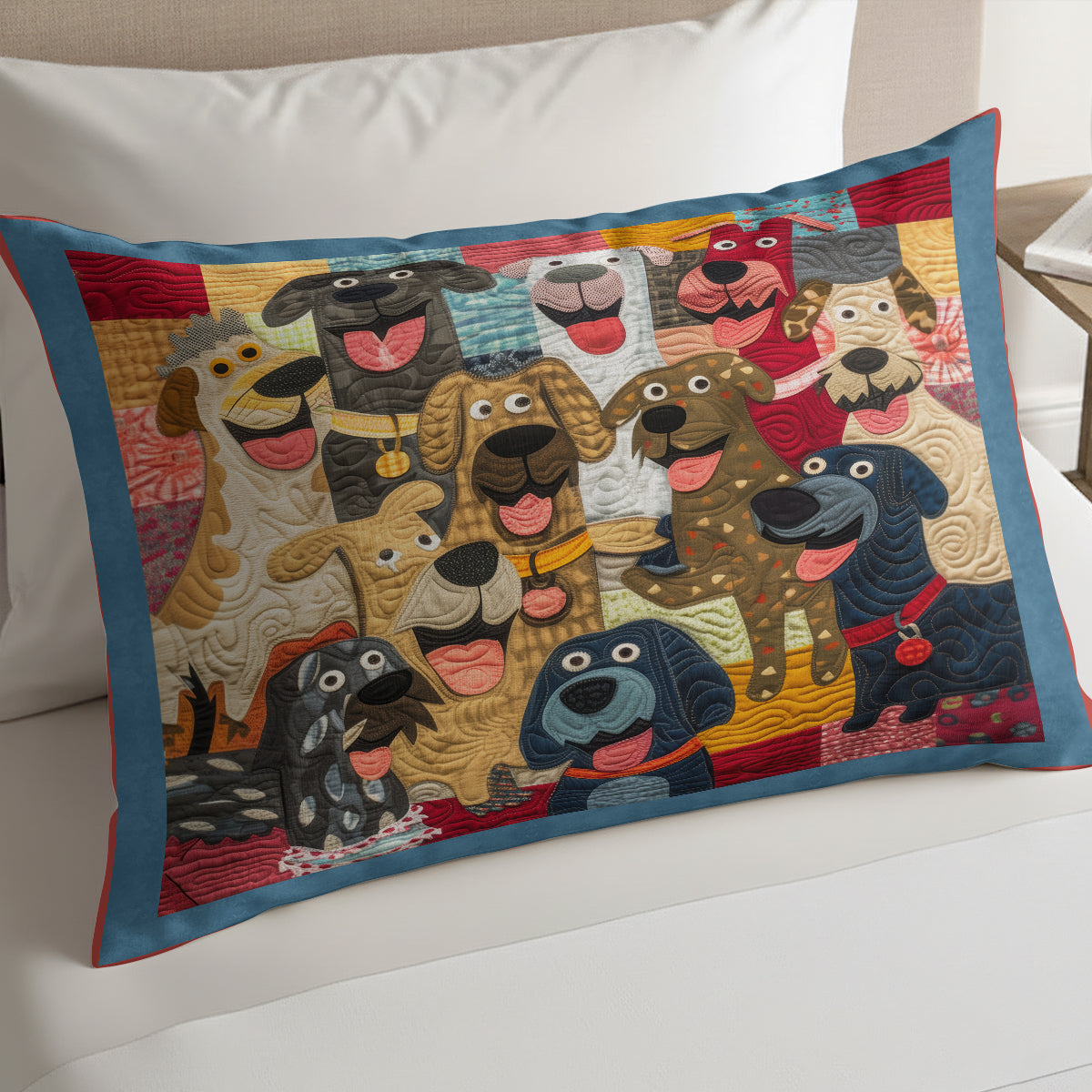 Happy Dogs WM0808001CL Quilted Bedding Pillow Case
