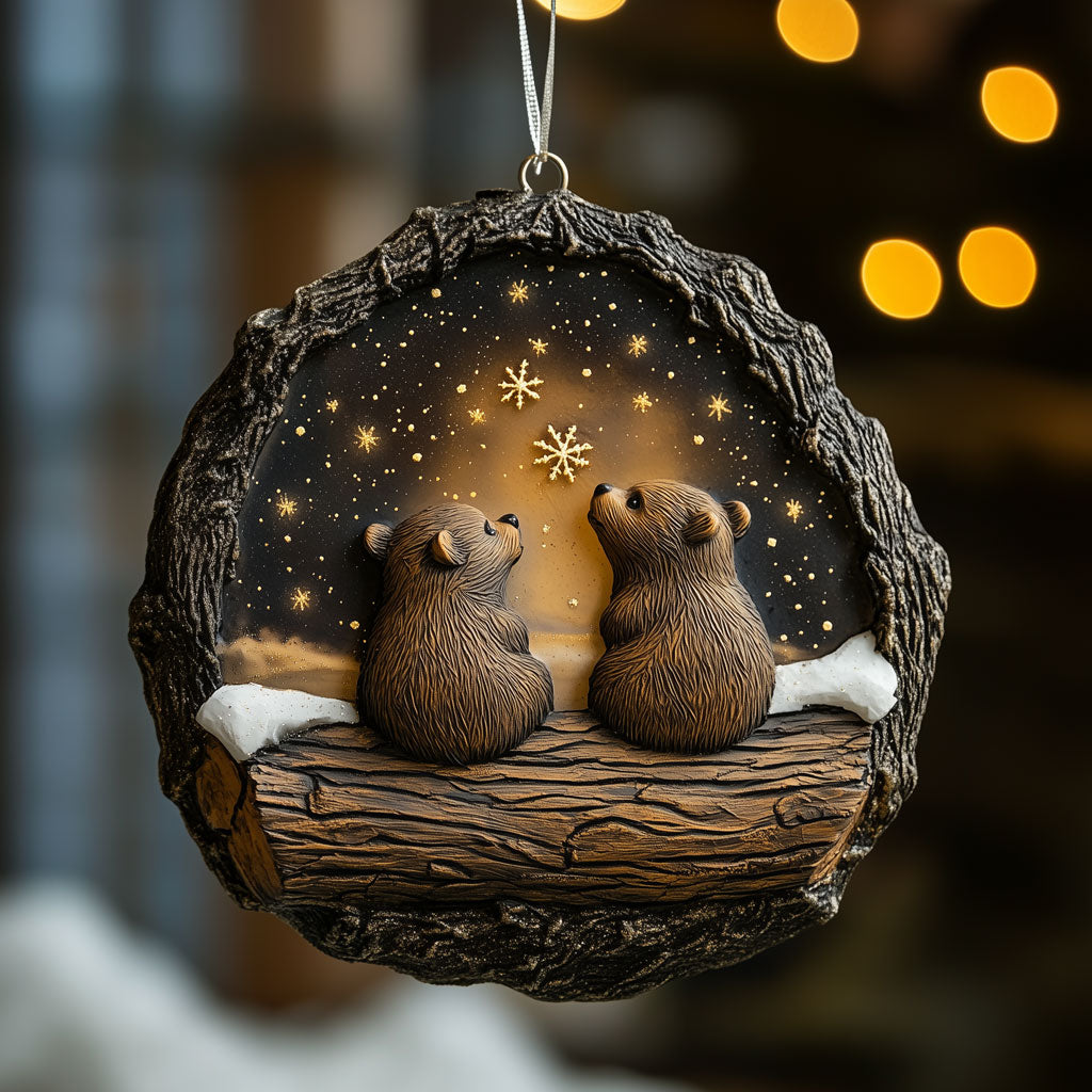 Winter Night Bear LT1710035CL Christmas Ornament