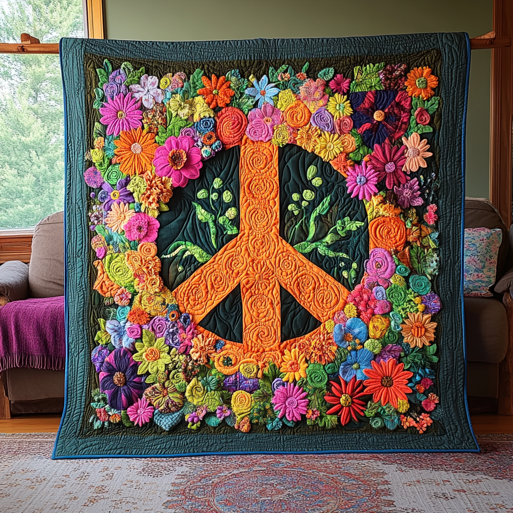 Peace Blossom Hippie WG1001018CL Quilt