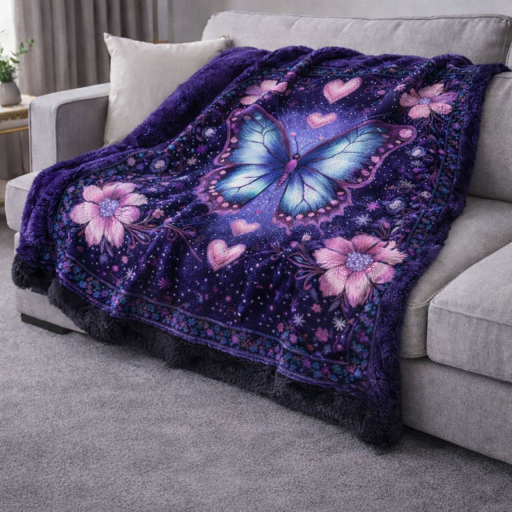 Mystic Butterfly CW1901001CL Faux Fur Throw Blanket