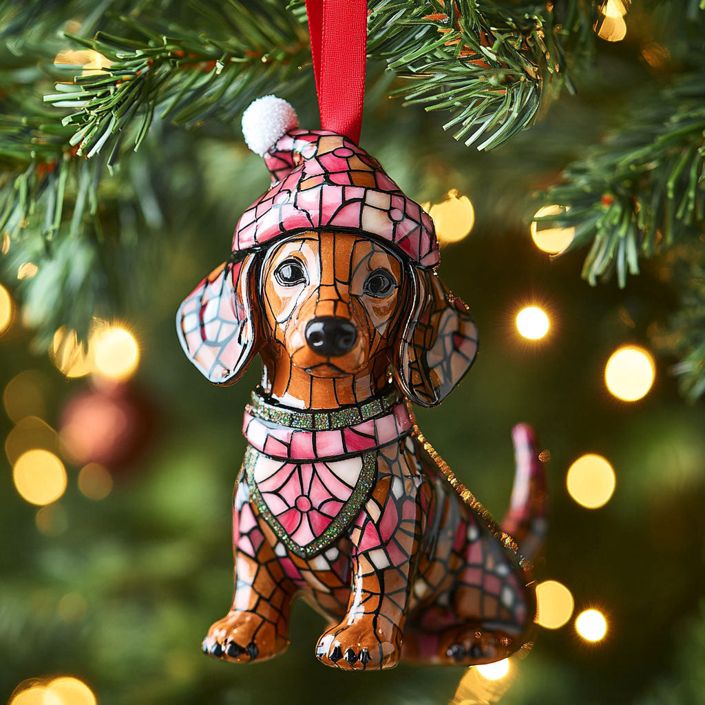 Festive Dachshund WN1510050CL Christmas Ornament