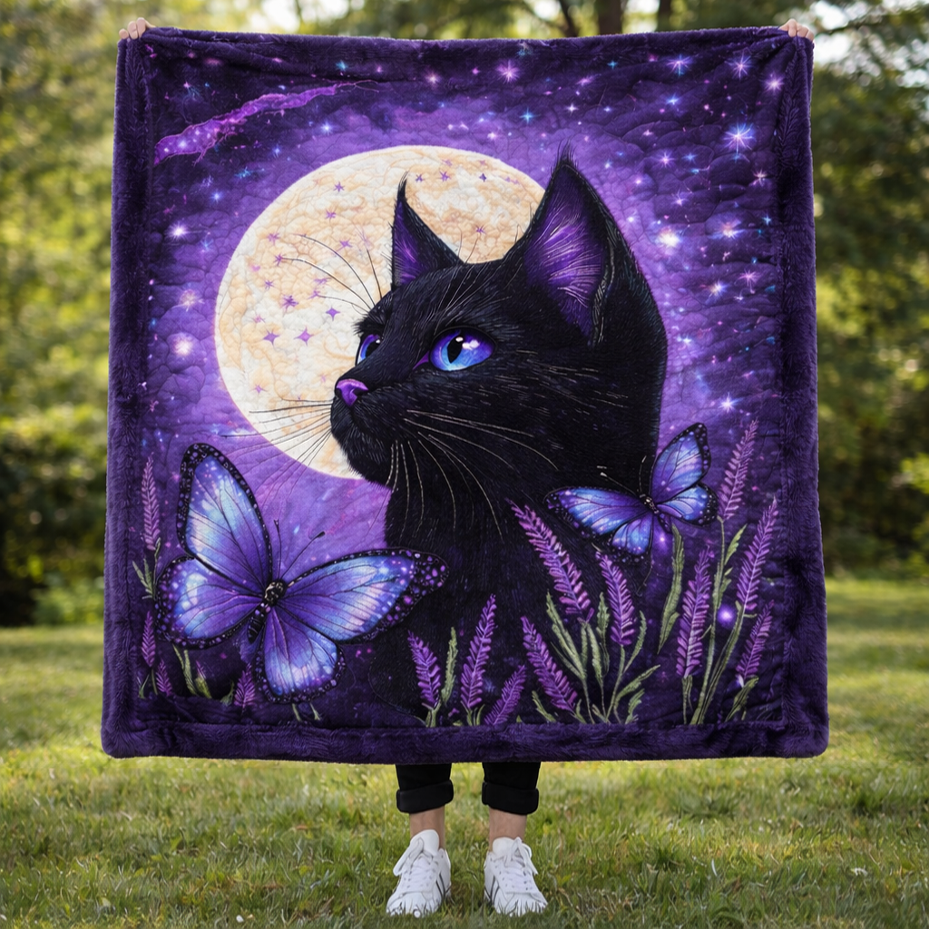 Mystic Cat QA2401003CL Faux Fur Throw Blanket