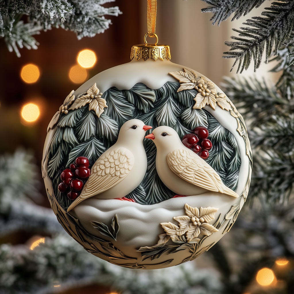 Vibrant Turtle Dove Love XK1710008CL Christmas Ornament