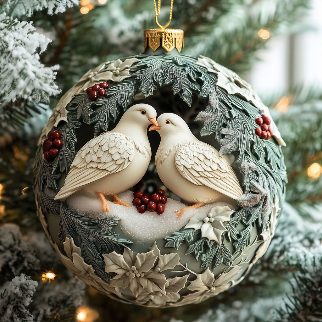Romantic Turtle Dove XK1710005CL Christmas Ornament