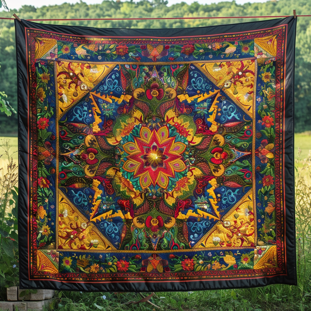 Floral Flames Of Bloom WN1909024CL Quilt