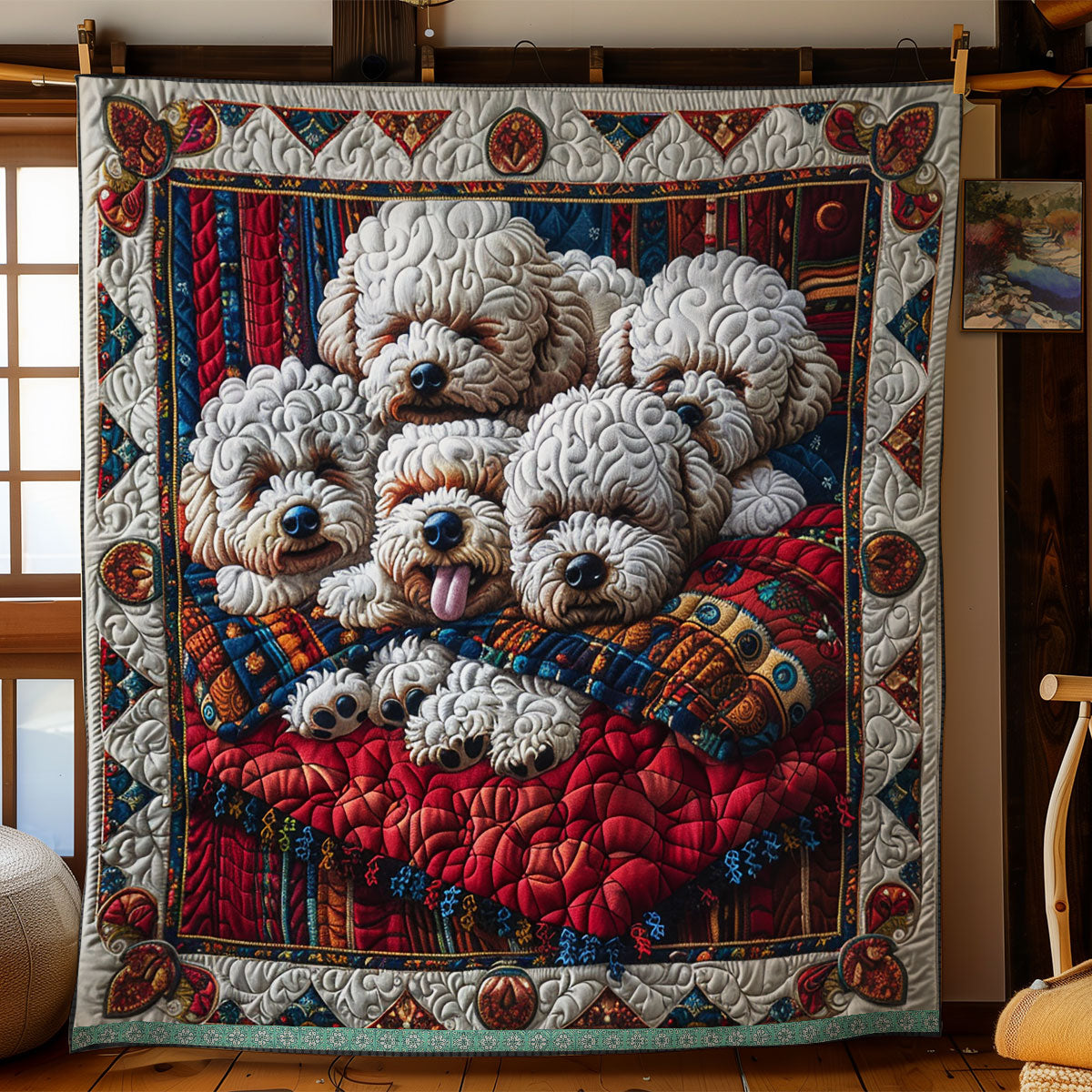 Bichon Frise Cozy WN1909077CL Quilt