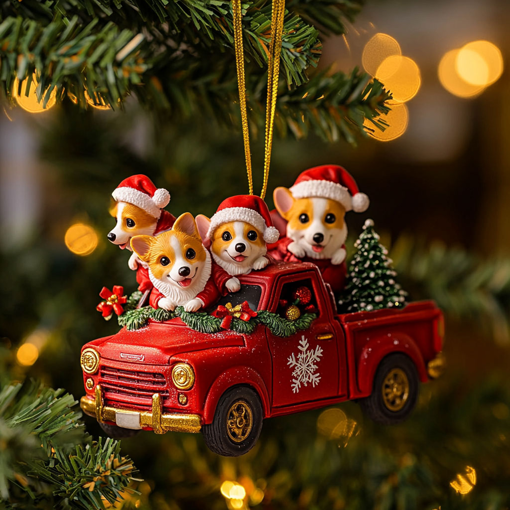 Jingle Corgi WN1610089CL Christmas Ornament